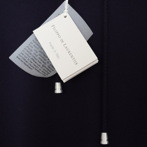 NWT Filippo De Laurentiis 100% Cotton Men Dark Blue Sweatshirt/Hoodie US L/EU 52 - Picture 2 of 7